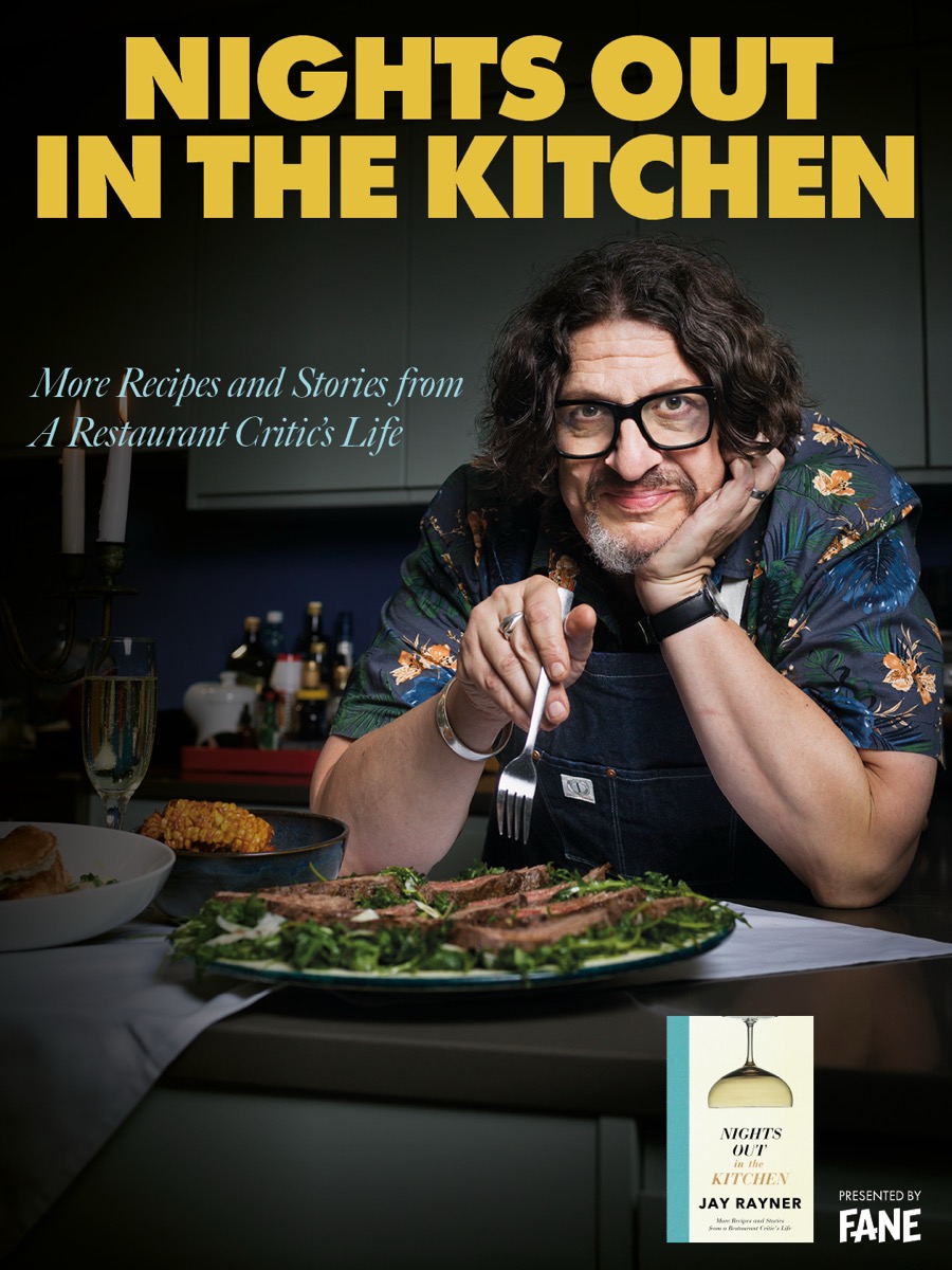 Jay Rayner: Nights Out in the Kitchen — tour poster, presented by Fane